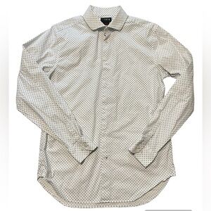 1670 Long Sleeve button down dress shirt 16 (34/35) slim fit white & dark blue